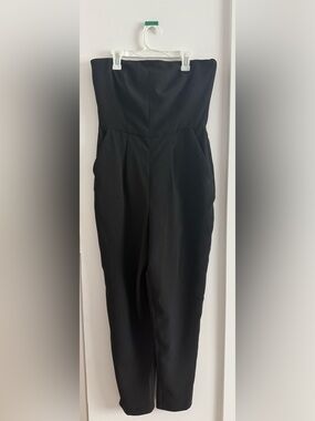 Vince Camuto Black Strapless Tailored Jumpsuit